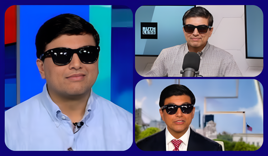 why does Comfortably Smug wear sunglasses